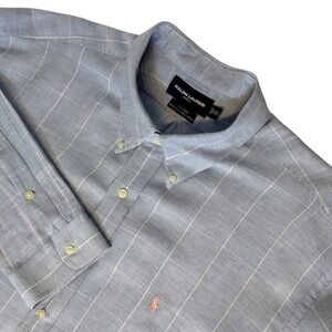 Ralph Lauren Golf Men's Size XXL Tilden Silk Linen Blend Plaid Button Down Shirt